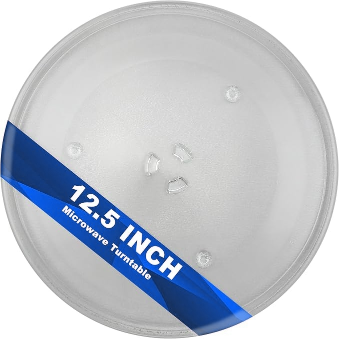 12.5" Microwave Turntable Glass Plate Replacement for Panasonic 12570000008334 & Frigidaire 5304509437 - Y-Bottom General, Heat-Resistant & Universal Fit (12.5 Inch)