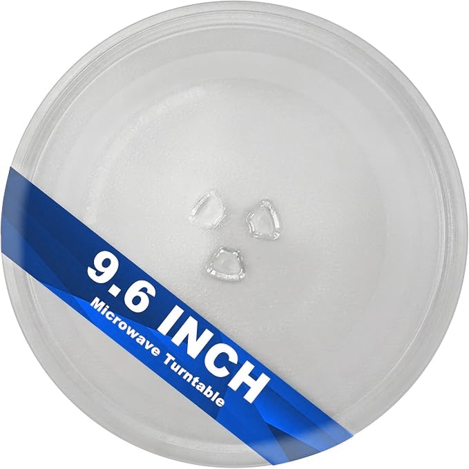 9.6” Small Microwave Glass Turntable - Compatible with Panasonic F06016D00XN & A06015G10XN, 9-5/8” Replacement Plate for Insignia 252100500496, 245mm for Galanz Nostalgia