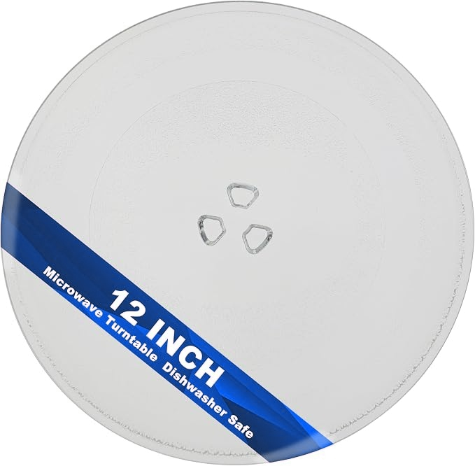 12" Microwave Plate Replacement for Whirlpool, Microwave Glass Turntable Tray Compatible with W11291538, W10337247, W11367904