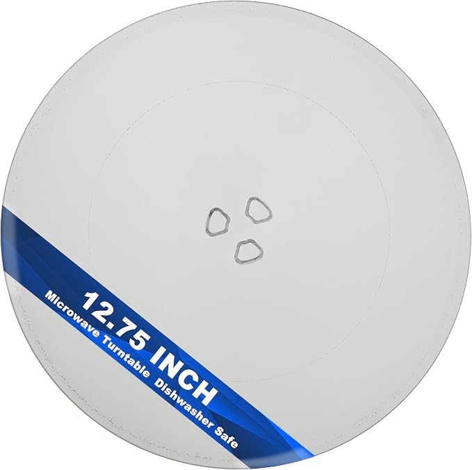 12.75” Microwave Turntable Glass Plate - Compatible with GE, LG, Whirlpool, Kenmore & Sears - Replacement for WP8172138, 1B71961H, 5303307962, WB49X10129, 3390W1A027A, WB49X10074, Replace 12-3/4” Glass Plate